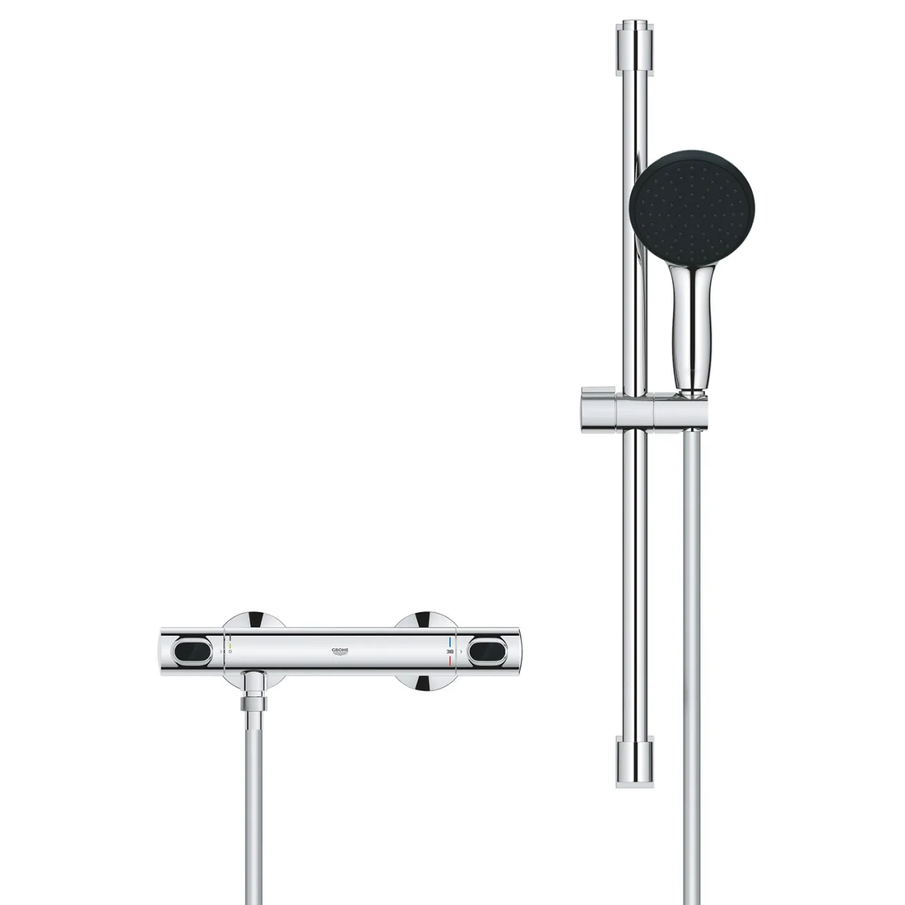 Набір змішувачів Grohe Quickfix термостат для душу з душовим гарнітуром Precision Flow THM та змішувач для раковини StartEdge S-Size UA202503TE Фото - 3