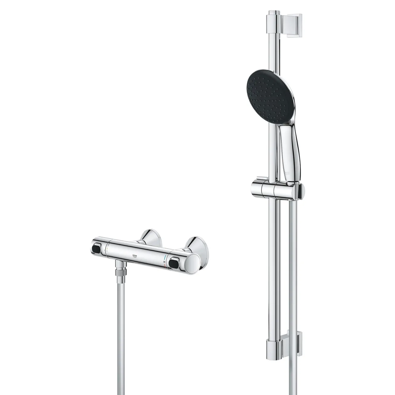 Набір змішувачів Grohe Quickfix термостат для душу з душовим гарнітуром Precision Flow THM та змішувач для раковини StartEdge S-Size UA202503TE Фото - 4