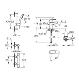 Набір змішувачів Grohe Quickfix термостат для душу з душовим гарнітуром Precision Flow THM та змішувач для раковини StartEdge S-Size UA202503TE Фото - 1