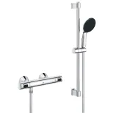 Набір змішувачів Grohe Quickfix термостат для душу з душовим гарнітуром Precision Flow THM та змішувач для раковини StartEdge S-Size UA202503TE Фото - 2