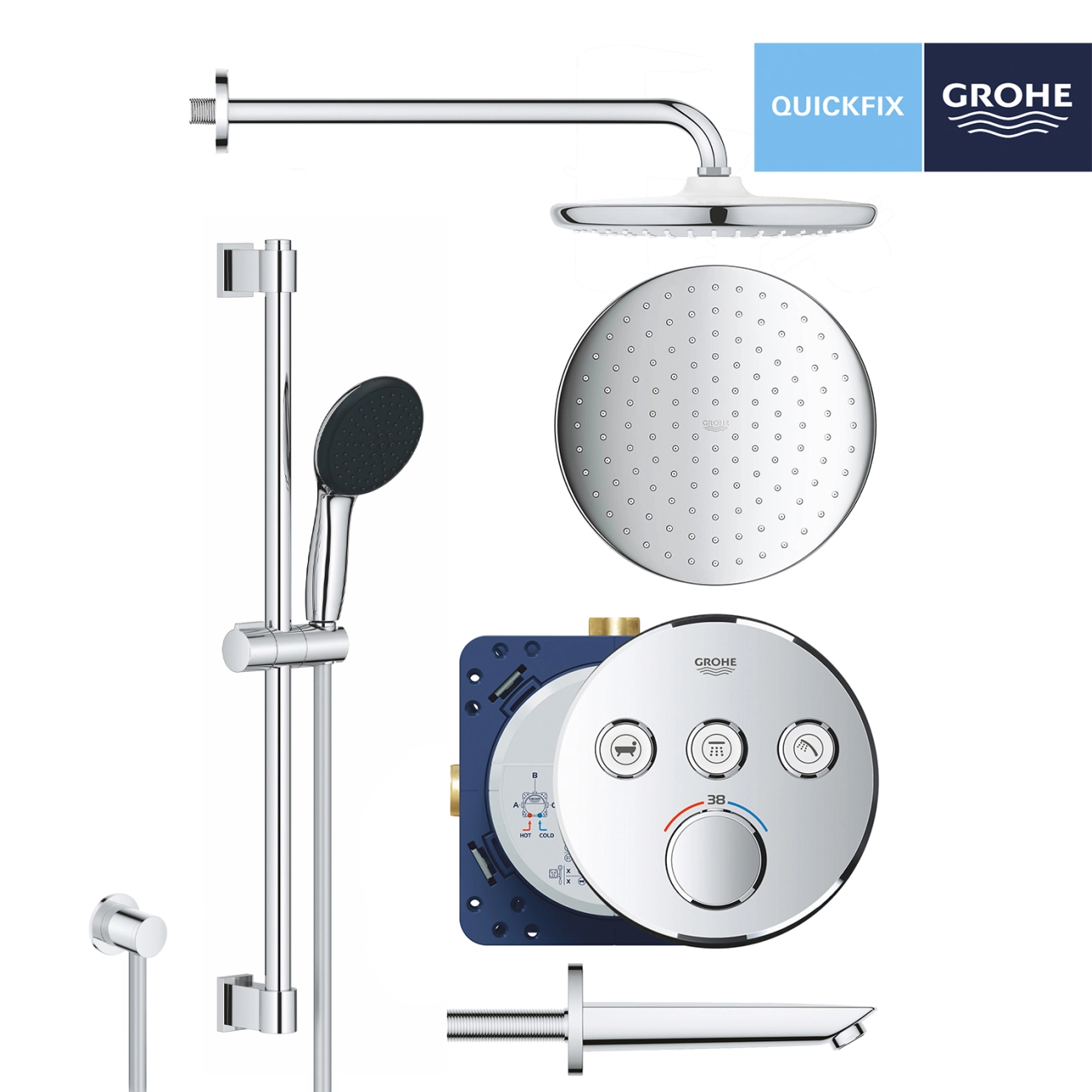 Душова система прихованого монтажу Grohe QuickFix SmartControl UA202801R3 Фото - 2
