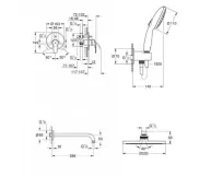 Душева система Grohe Eurosmart прихованого монтажу з New Tempesta 200, хром (UA25183003) Фото - 1