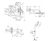 Душова система Grohe Eurosmart New Tempesta 250, хром (UA26416SC3) Фото - 1