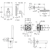 Душова система прихованого монтажу Grohe Eurocube Tempesta Cube 250 UA26417SC2 на 3 споживачі Фото - 1