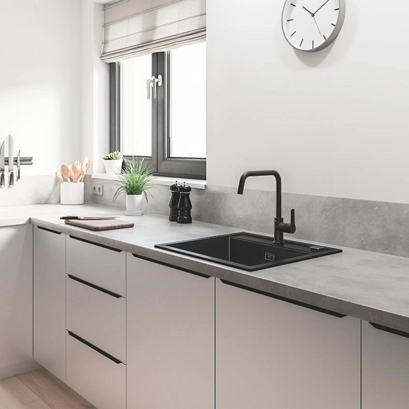 Набор смесителей 4 в 1 для ванной комнаты и кухни Grohe QuickFix Start Black M-Size UA303301MK  Фото - 16