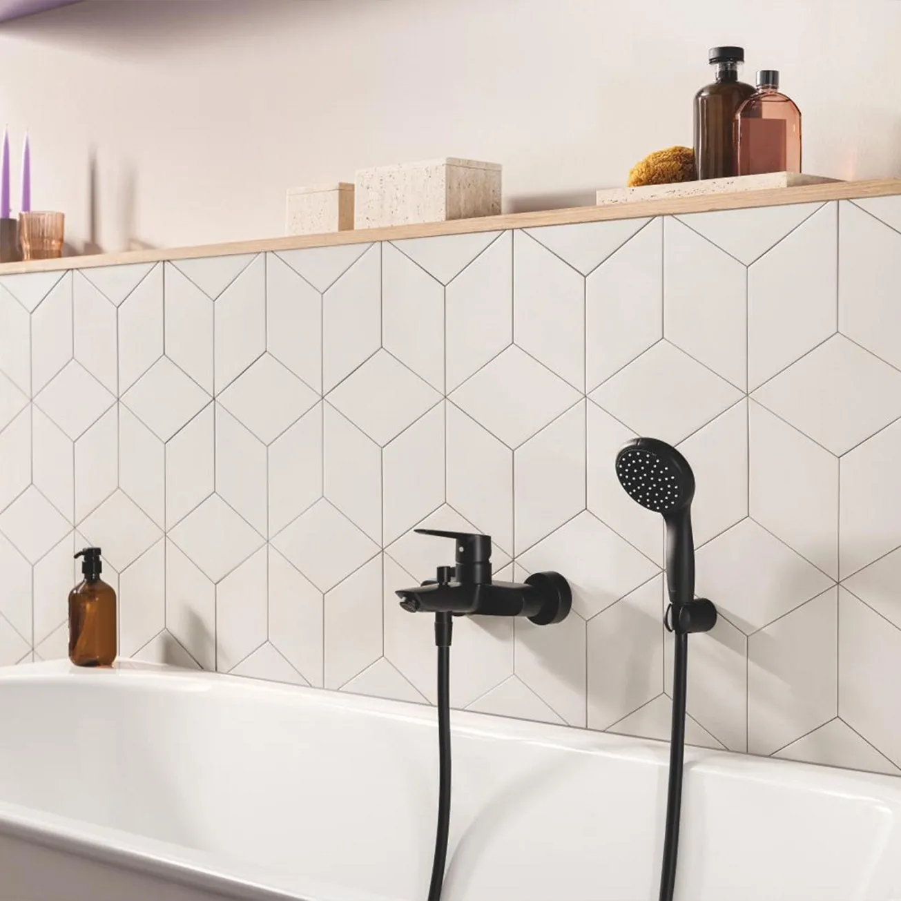 Набор смесителей 3 в 1 для ванной комнаты Grohe QuickFix Start Black UA303301SQ Фото - 11