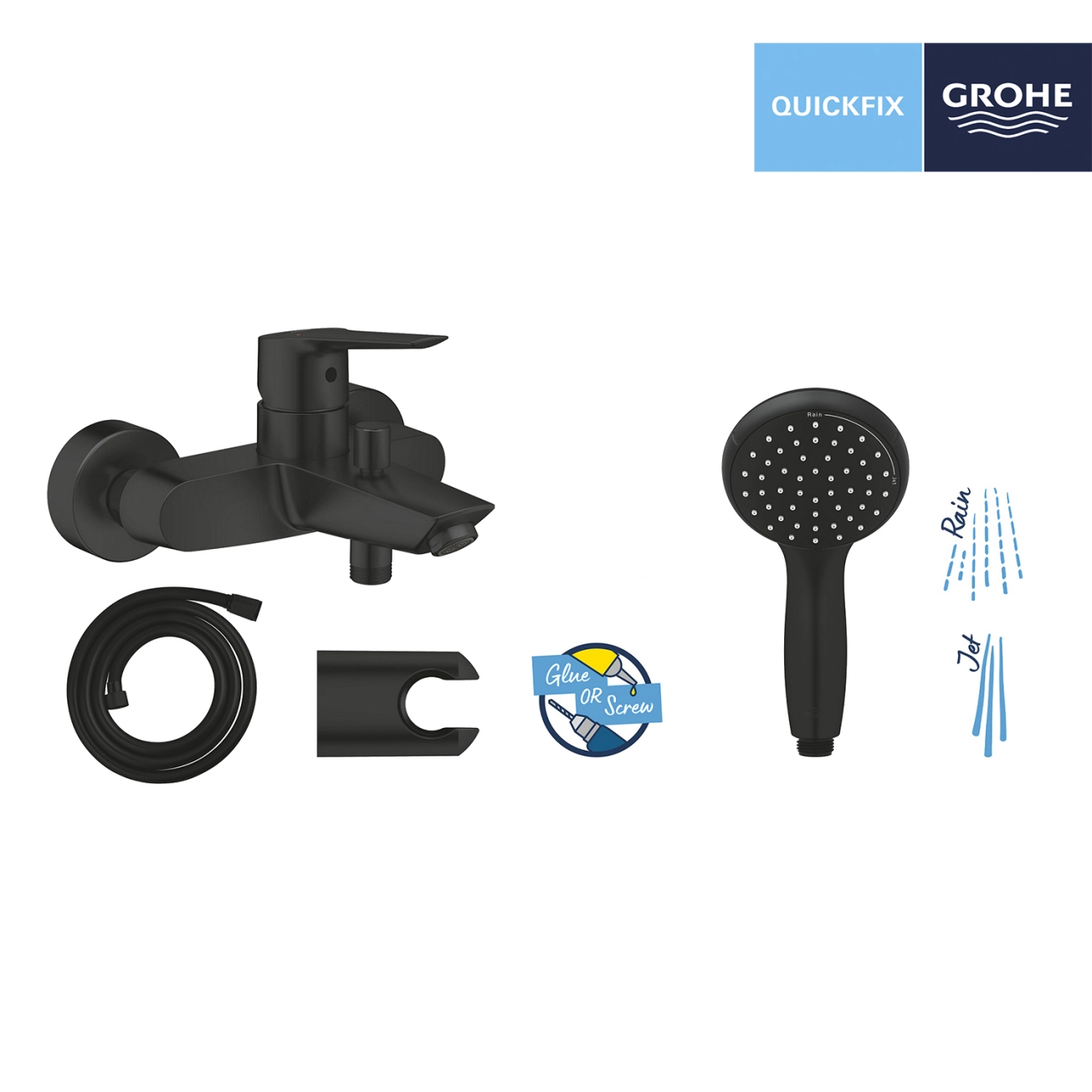 Смеситель для ванны Grohe QuickFix Start Black UA30330701 Фото - 8