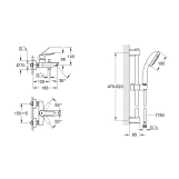 Смеситель для ванны Grohe QuickFix Start Black UA30330702 Фото - 1