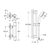 Смеситель термостатический для душа Grohe QuickFix Start Black UA303908T1 Фото - 1