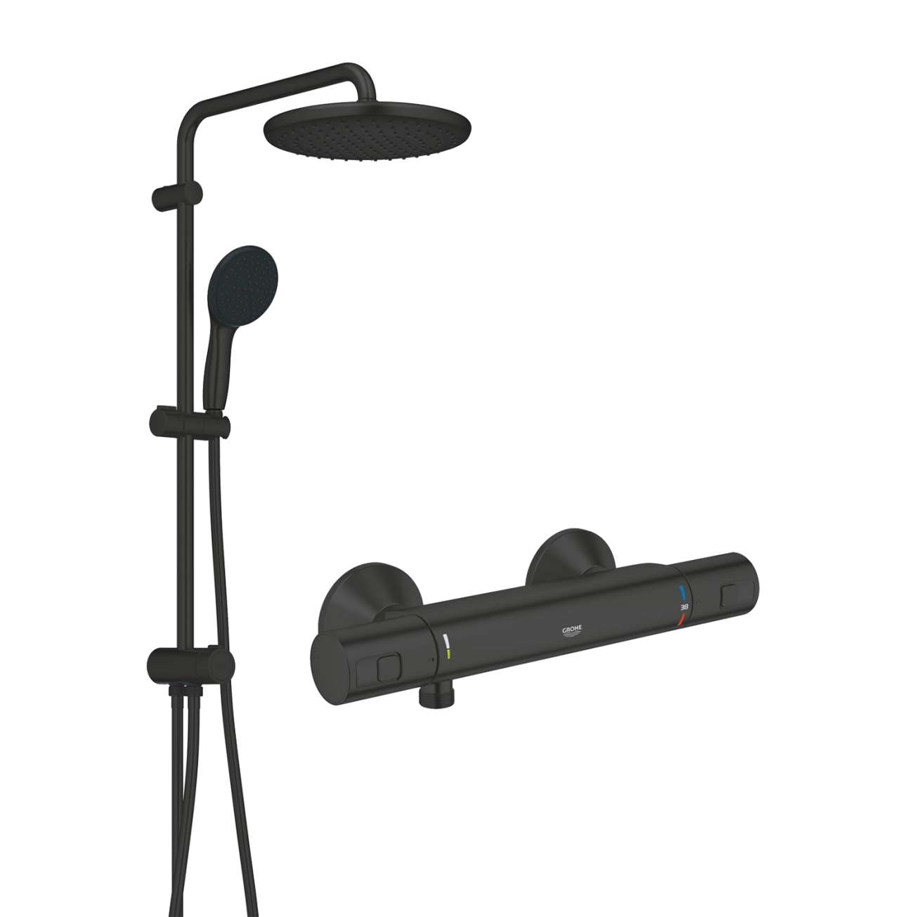 Змішувач термостатичний для душу Grohe QuickFix Start Black UA303908T2