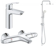 Набор смесителей для ванны и душа Grohe Eurosmart New + Grohtherm 1000 (UA34102TS0)