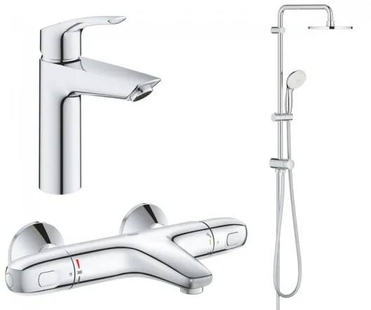 Набір змішувачів для ванни та душу Grohe Eurosmart New + Grohtherm 1000 (UA34102TS0)