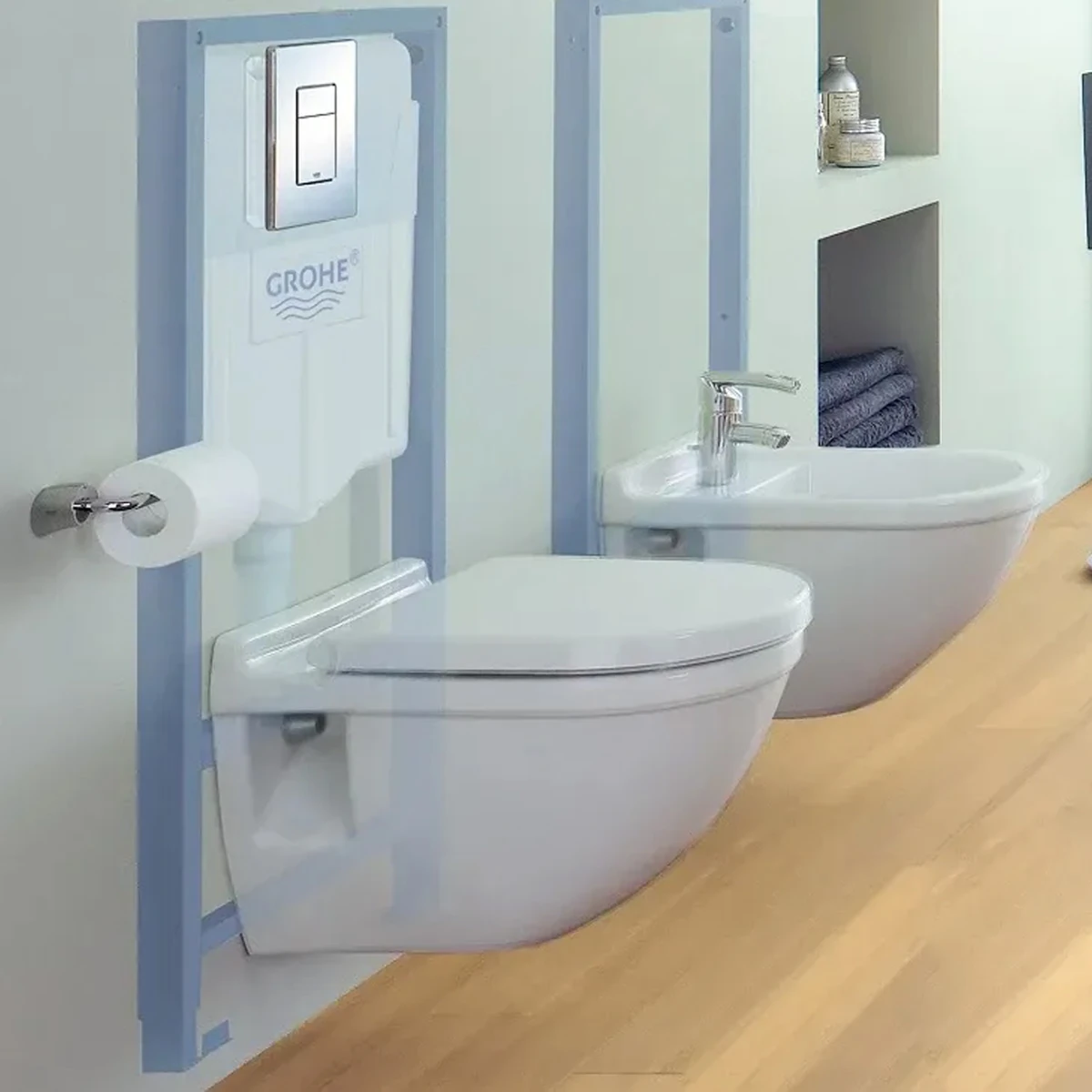 Інсталяція для унітазу Grohe Rapid SL з кнопкою хром глянец (UA3873200A) Фото - 4