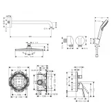 Душовий набiр Hansgrohe LOGIS LOOP прихованого монтажу (26726000+27413000+71264000+01800180+26694400+27454000) Фото - 1