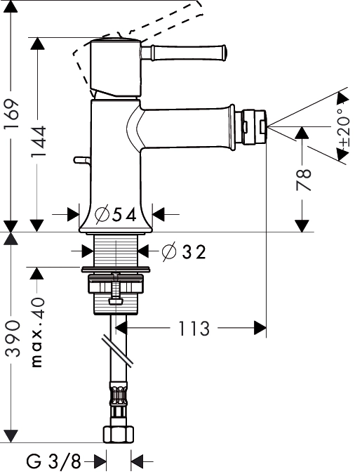 Змішувач для біде Hansgrohe Talis Classic (14120000) Фото - 1