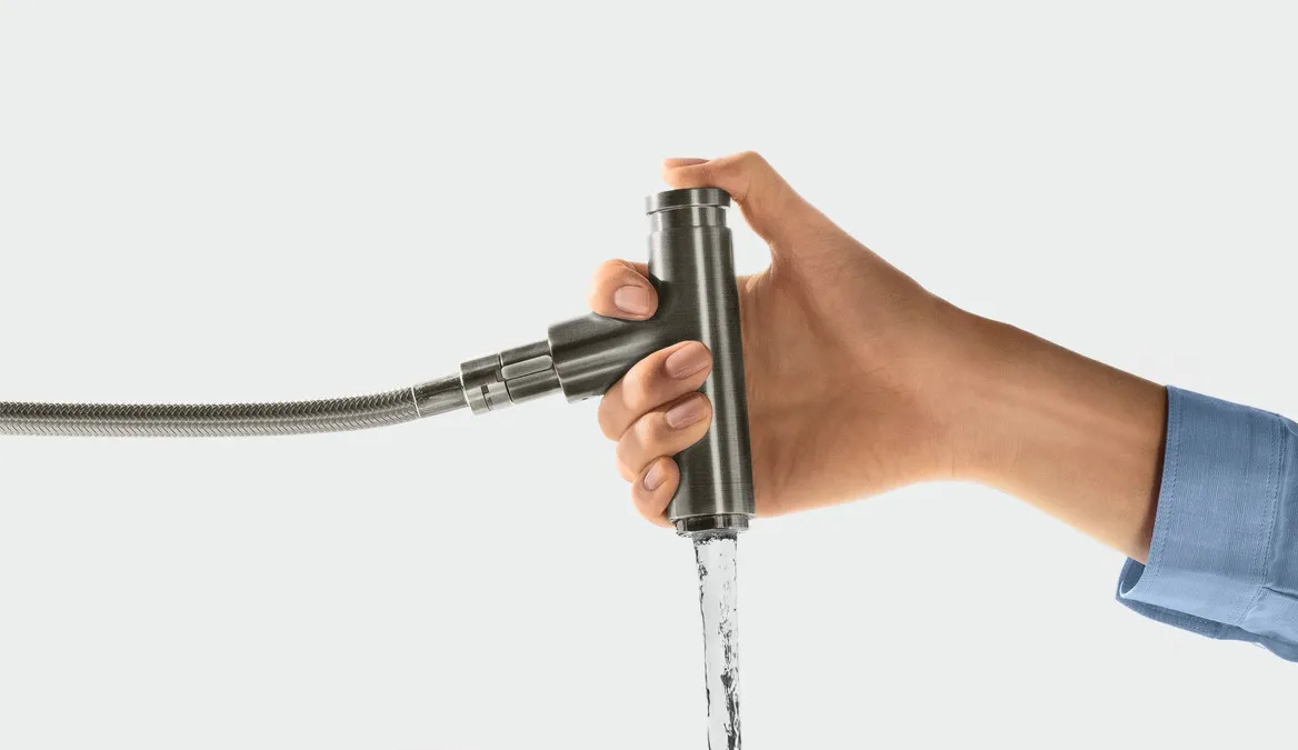 Змішувач для кухні Hansgrohe Metris Select  240, одноважільний, з висувним виливом Фото - 2
