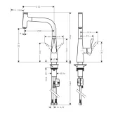 Змішувач для кухні Hansgrohe Metris Select  240, одноважільний, з висувним виливом Фото - 1