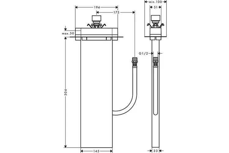 Скрытая часть Hansgrohe AXOR Rim (15490180) Скрытая часть Hansgrohe AXOR Rim (15490180) Фото - 1