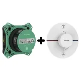 Термостат скрытого монтажа Hansgrohe SHOWER SELECT COMFORT S для 2х потребителей, белый матовый+IBOX universal 2.0 скрытая часть для смесителей (в подарок)