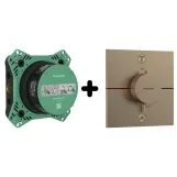 Термостат скрытого монтажа Hansgrohe SHOWER SELECT COMFORT E для 2потребителей, шлифованная бронза+IBOX universal 2.0 скрытая часть для смесителя (в подарок)