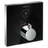 Термостат прихованого монтажу  для одного споживача Hansgrohe ShowerSelect , скляний, чорний/хром