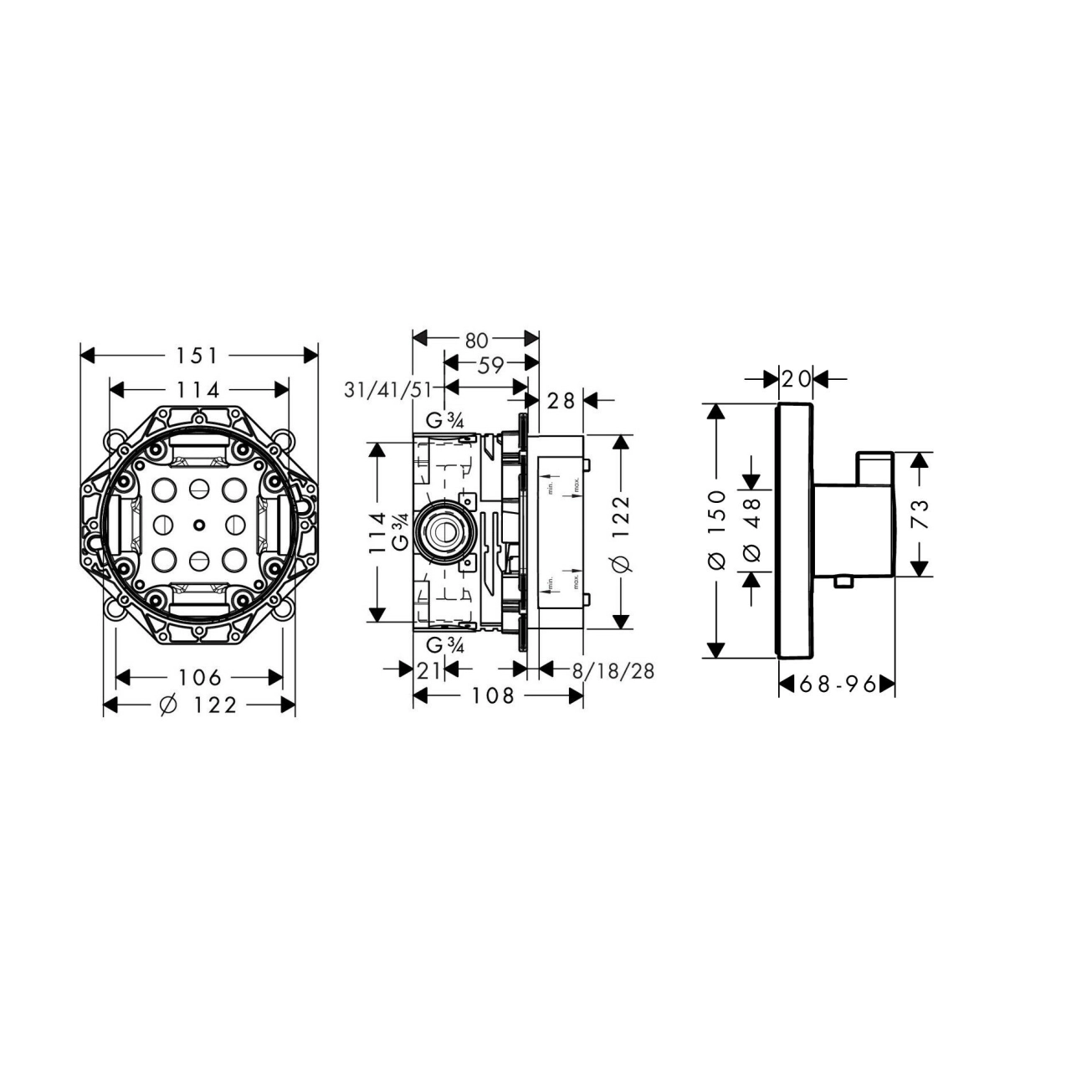 Змішувач для душа Hansgrohe SHOWER SELECT 15742000+01800180 Фото - 1