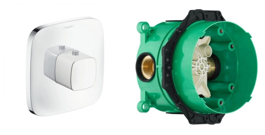 Термостат скрытого монтажа для ванны Hansgrohe PURAVIDA+IBOX universal скрытая часть для смесителя