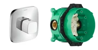 Термостат скрытого монтажа для ванны Hansgrohe PURAVIDA, белый+IBOX universal скрытая часть для смесителя