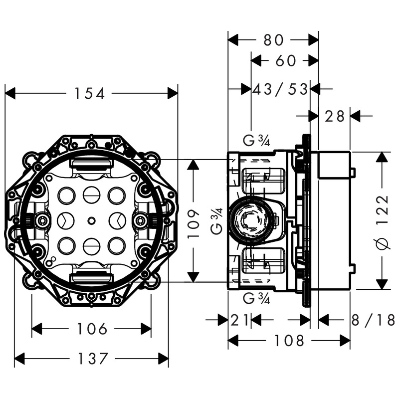 Прихована частина Hansgrohe iBox Universal (1850180) Фото - 1