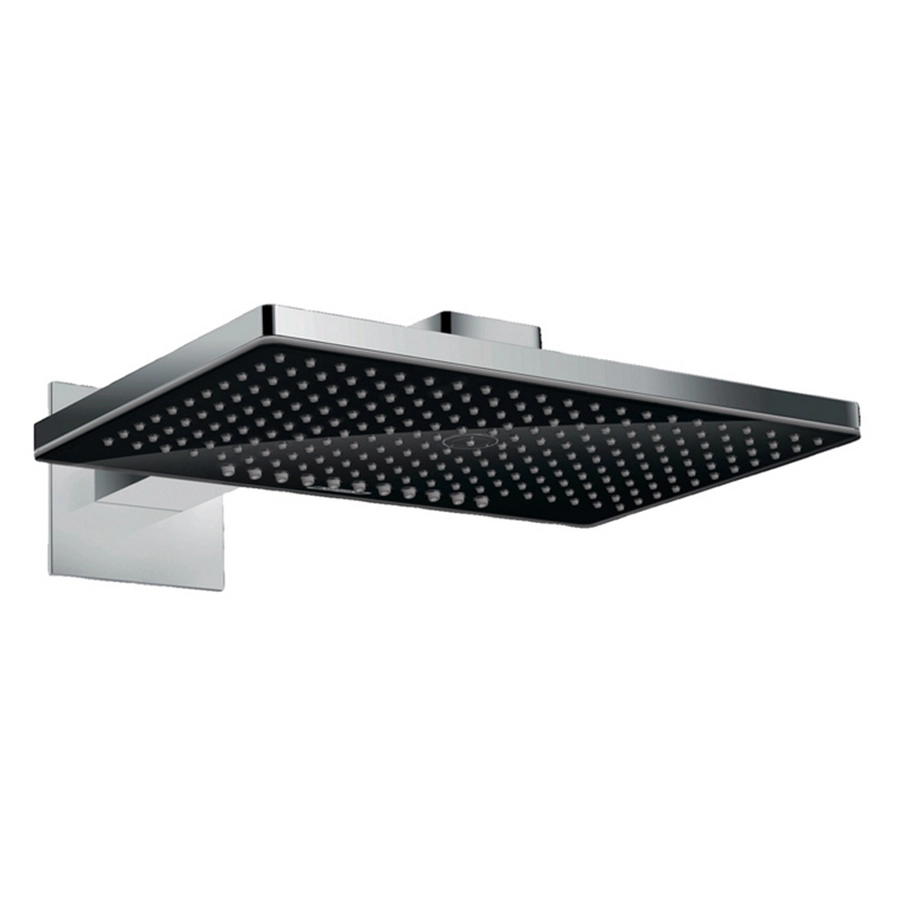 Верхній душ Hansgrohe Rainmaker Select 460 2jet з тримачем зі стіни 450 мм, чорний/хром