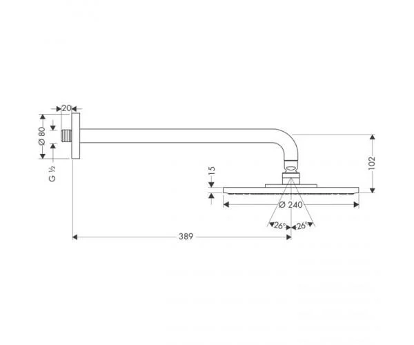 Верхній душ Hansgrohe Raindance Air 240 мм (27474810) Фото - 1