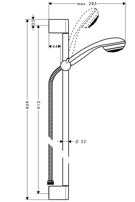 Душевой набор Hansgrohe Crometta, 959мм Фото - 1