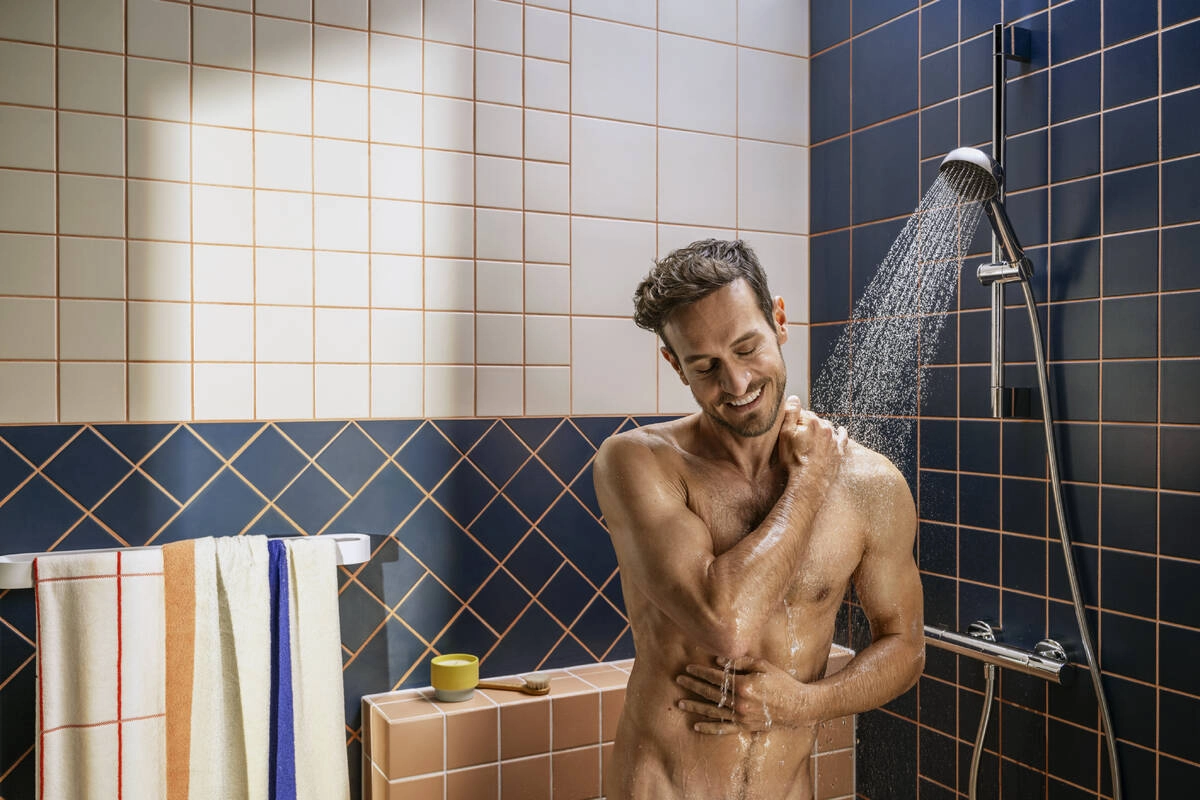 Душевой набор Hansgrohe ACTIVERA S 2jet EcoSmart  (ручний душ 2режими, шланг, душова стійка 65см), хром Фото - 4