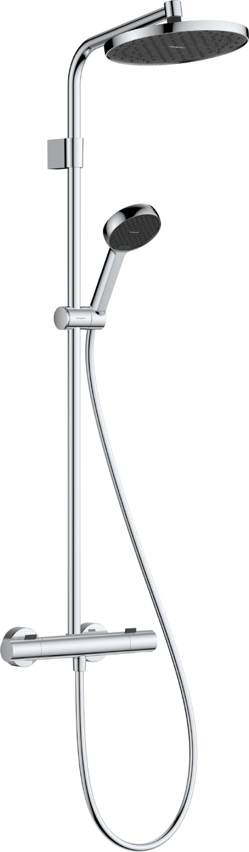 Душова система з термостатом для ванни Hansgrohe ACTIVERA S 240 1jet EcoSmart Showerpipe, хром