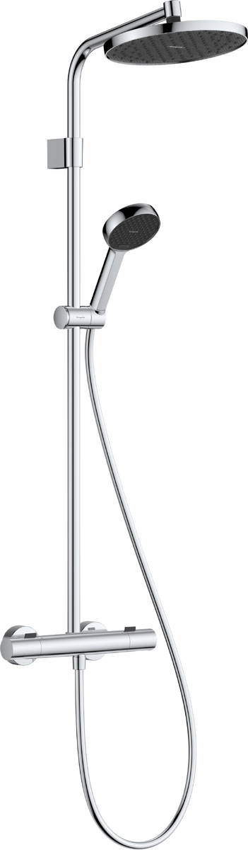 Душова система з термостатом для ванни Hansgrohe ACTIVERA S 240 1jet EcoSmart Showerpipe, хром