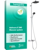 Душова система з термостатом для ванни Hansgrohe ACTIVERA S 240 1jet EcoSmart Showerpipe, хром
