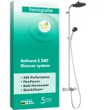 Душевая система с термостатом для ванны Hansgrohe ACTIVERA S 240 1jet EcoSmart Showerpipe, хром