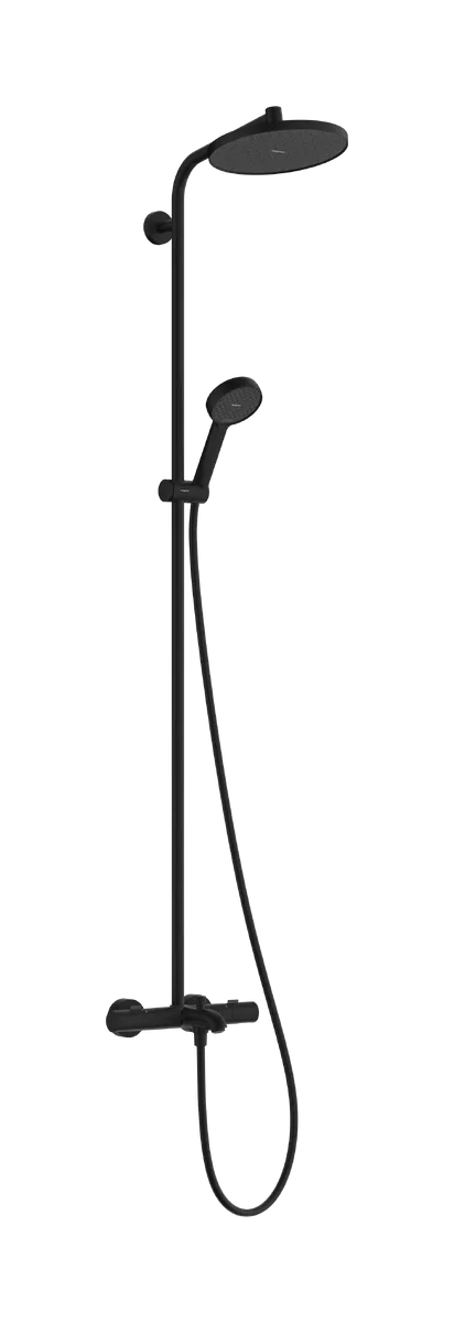 Душевая система с термостатом для ванны Hansgrohe ACTIVERA S 240 1jet EcoSmart Showerpipe, черный матовый