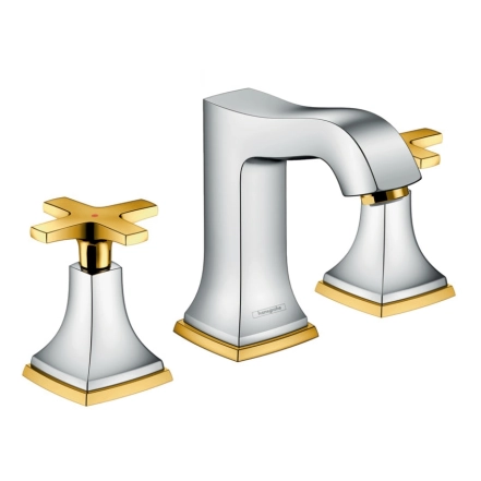 Змішувач для раковини Hansgrohe Metropol Classic, двувентильний (хром/золото)
