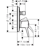 Змішувач для ванни/душа Hansgrohe Metropol Classic (31345000) Фото - 1