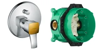 Змішувач для  ванни Hansgrohe METROPOL Classic одноважільний,прихований монтаж, хром/золото+IBOX universal прихована частина для змішувача Фото - 1