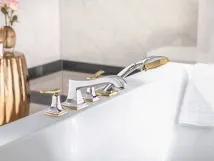 Змішувач на край ванни Hansgrohe Metropol Classic, на 4 отвори,з ричаговими руків`ям, хром / золото Фото - 2