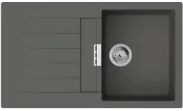 Мойка кухонная Hansgrohe S52, гранит, прямоугольник, с крылом, 840х480х190мм, чаша - 1, врезная, S520-F345, серый камень