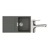 Набір для кухні Hansgrohe , гранітна мийка S520-F345 + зміш. Zesis M33, сірий камінь-сталь