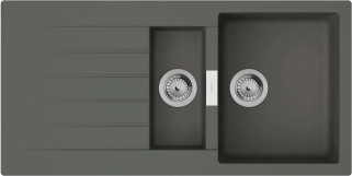Мийка кухонна Hansgrohe S52, граніт, прямокутник, з крилом, 980х480х190мм, чаша - 1.5, врізна, сірий камінь