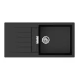 Набор для кухни Hansgrohe, гранитная мойка S520-F480 + смеш. Focus M41, дозатор A41, черный графит-черный матовый Фото - 1