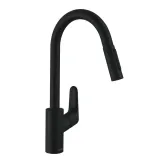 Набор для кухни Hansgrohe, гранитная мойка S520-F480 + смеш. Focus M41, дозатор A41, черный графит-черный матовый Фото - 2