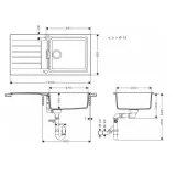 Набор для кухни Hansgrohe, гранитная мойка S520-F480 + смеш. Focus M41, дозатор A41, черный графит-черный матовый Фото - 4