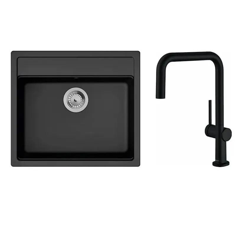 Набір для кухні Hansgrohe , гранітна мийка S520-F510 + зміш. Talis M54, чорний графіт-чорний матовий