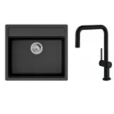 Набір для кухні Hansgrohe , гранітна мийка S520-F510 + зміш. Talis M54, чорний графіт-чорний матовий